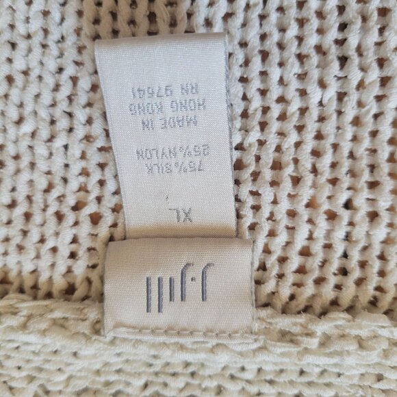 J. Jill Womens Beige Knit Button-Front Cardigan Sweater Size XL silk blend - Picture 5 of 5
